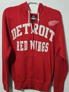 Y2K NHL Hockey Detroit Redwings Red Full Zip Embroidered Hoodie Men's Size Med - Picture 1 of 10