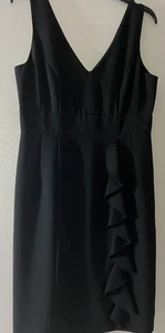 Vestido vaquero negro SPENSE para mujer talla 8 poliéster cuello en V sin mangas hasta la rodilla - Imagen 1 de 14