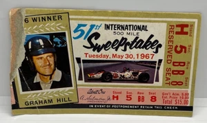 51st Indianapolis Indy 500 Ticket Stub A.J. Foyt Winner May 30 1967 Auto Racing - Picture 1 of 2