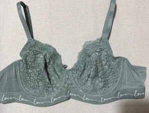 M&S UNDERWIRED NON PADDED MESH & LACE BALCONY BRA In GREEN size 38A - Picture 1 of 7