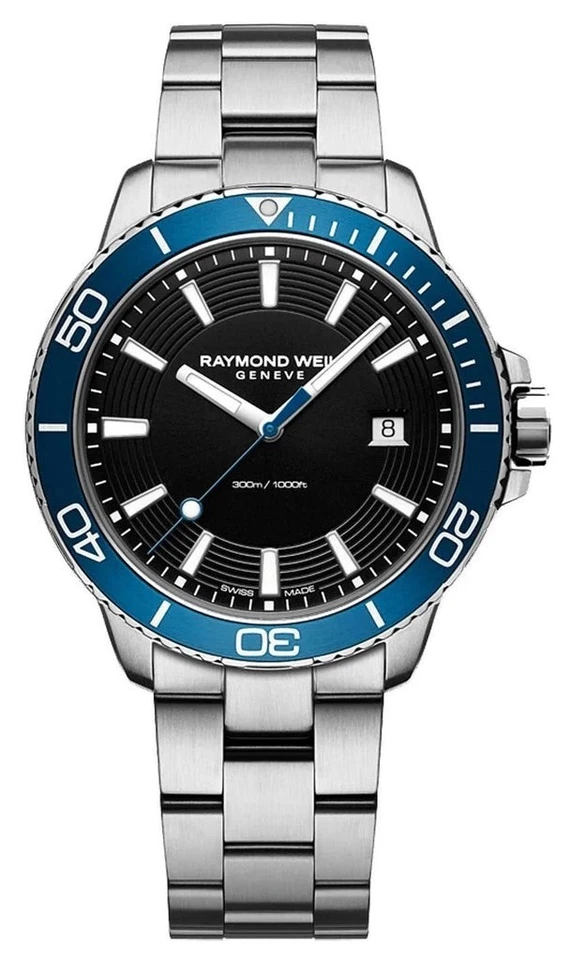 Raymond Weil Tango 8260-ST3-20001 Hombre 42 mm Swiss Quartz Diver 300m Bisel Azul Foto 1 de 1