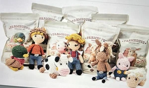 Paquete de 7 kits de animales y granjeros colección granja ganchillo amigurumi para principiantes - Imagen 1 de 9