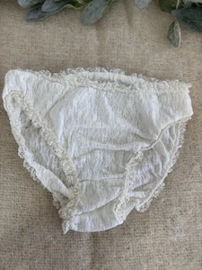 Vintage Damen Höschen Asani weiß Spitze 100% Nylon Small - Bild 1 von 7