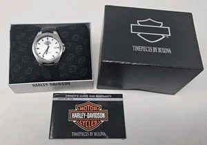 Bulova Harley-Davidson 2002 Reloj Analógico Plateado Hombre Reloj Pulsera SIN PROBAR con Caja - Imagen 1 de 14
