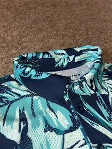 Under Armour Men’s Play-off Palm Blue Green Golf Polo T Shirt Size M VGC - Picture 1 of 11