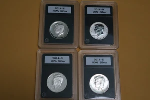 2014 U.S. Mint 50th Anniversary Kennedy Half Dollar 4 Slabbed Coin Set w/Box - Picture 1 of 7