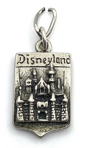 1960's Sterling Silver Disneyland Shield Charm 1 1/4'' Long - Picture 1 of 4