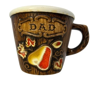Vintage Schatz Handwerk Fass Becher "Papa" Faux Bois Holzmaserung MCM Keramik - Bild 1 von 13