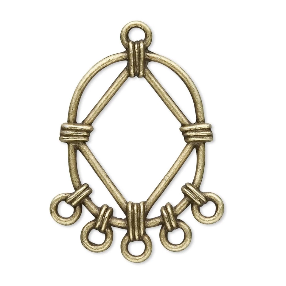 Cuerda ovalada de latón envejecido 30x23 mm colgantes araña pendientes fornituras 10 piezas Foto 1 de 1
