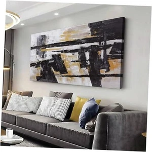 Abstract Wall Art Wall Decor Bedroom Pictures Artwork Canvas Wall Art Black - Picture 1 of 7