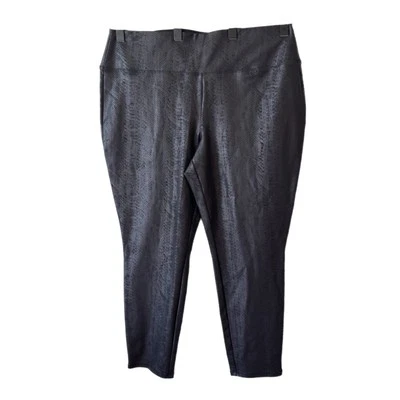 Apt 9 NWT Leggings Pants Ponte Black Snakeskin Pull On Shaping Slim Sz XXL - Image 1 of 4