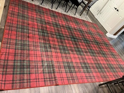 RUGGABLE 9’x12’ Alfombra Vestido Stewart Tartán Rojo Cuadros Navidad Cubierta Solo Foto 1 de 4