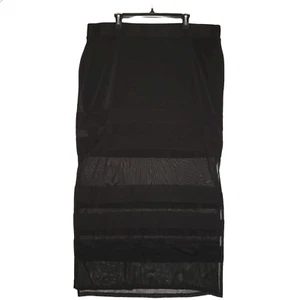 Torrid Sheer Inset Maxi Skirt Black Ponte Side Slits Lined Womens Plus Size 3X - Picture 1 of 10