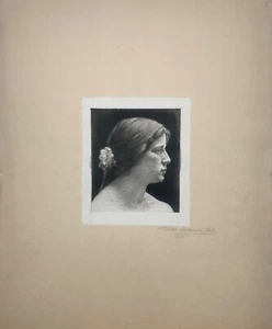 Radierung 1903 Jugendstil Porträt einer Frau Cilius Andersen - Bild 1 von 8