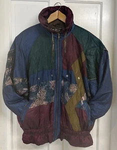 Vintage 1980s 90s Beverly Hills Blues Womens Jacket Puffer Windbreaker Size L - Picture 1 of 21