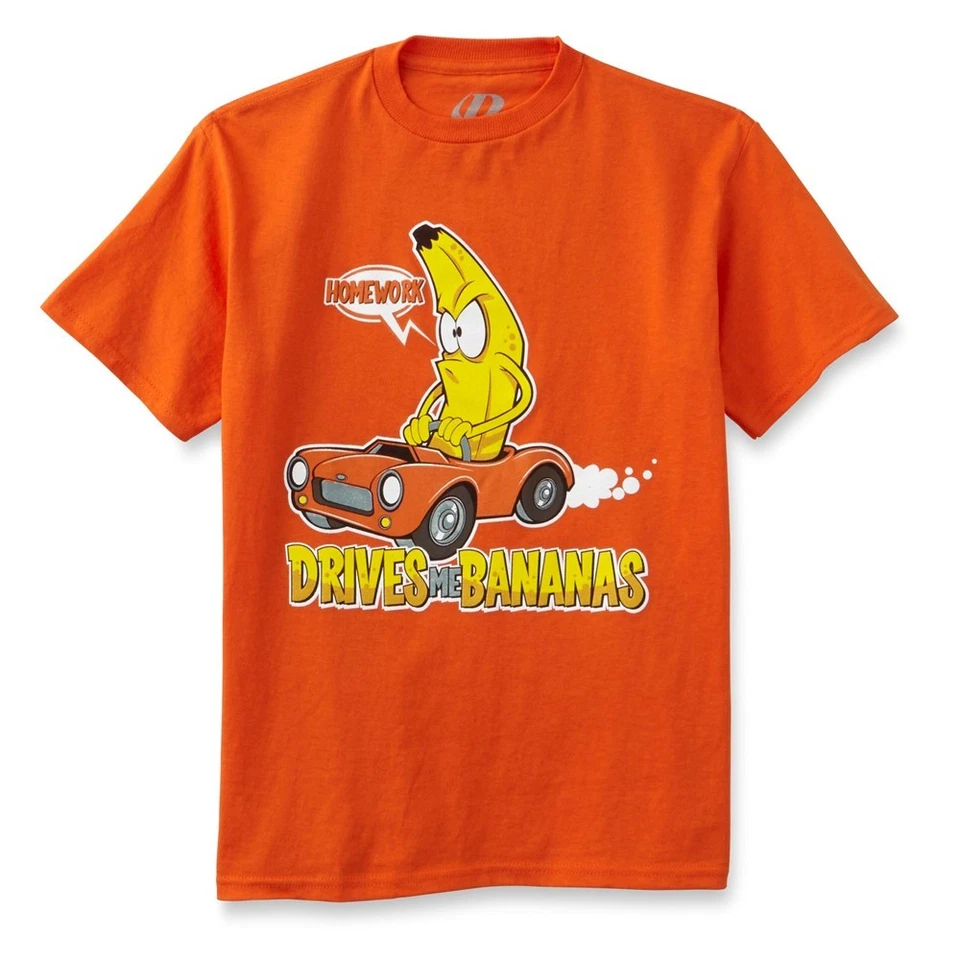 Оранжевые графические футболки Dynasty «Homework Banana» для больших мальчиков большого размера (14/16) - Изображение 1 из 1