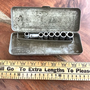 Vintage Husky 1/4" Drive Socket Set Lot with Metal Box - Picture 1 of 3