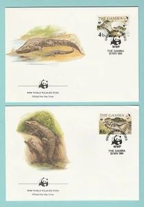 4 FIRST DAY STAMP COVERS FOR WORLD WILDLIFE FUND  -  THE  GAMBIA  -  1984 - Picture 1 of 4