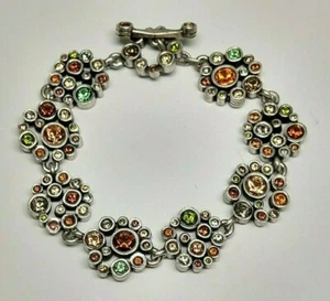 Beautiful Patricia Locke Silver Plate 8" Bracelet THICKET Story Swarovski NWOT - Picture 1 of 5
