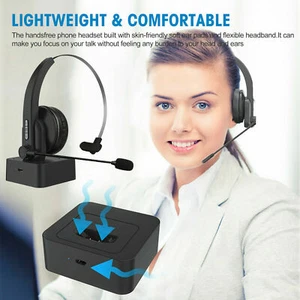 Trucker Driving Headphone Wireless Headset Noise Cancelling Mic for Bluetooth - Picture 1 of 9