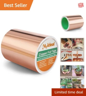 Waterproof Copper Foil Tape 6" x 33' - Multi-Purpose Dual Conductive Solution - Image 1 of 4