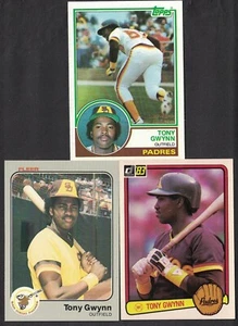 TONY GWYNN SAN DIEGO PADRES HOF HITTER 3 ROOKIE CARD LOT TOPPS, DONRUSS, FLEER - Picture 1 of 4