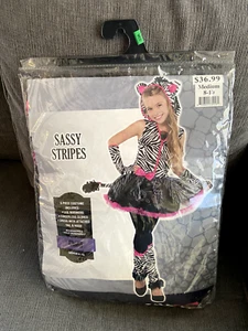 Girls Sassy Stripes Zebra Costume 356 Medium (8-10) Cute Halloween Costume Tutu - Picture 1 of 10