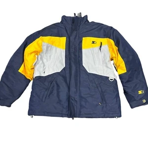 Starter Mens Insulated Jacket Blue/Gray/Yellow Size M - Picture 1 of 10