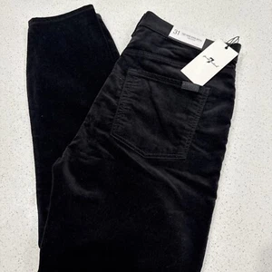 Neu mit Etikett 7 For All Mankind High Waist Skinny Jeans Größe 31 schwarz Samt - Bild 1 von 2