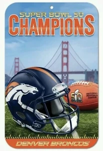 DENVER BRONCOS SUPER BOWL 50 CHAMPIONS 11"X17" PLASTIC SIGN DURABLE POSTER NEW!! - Picture 1 of 2