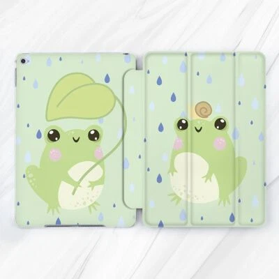 Lindo estuche Kawaii Green Frog Rain para iPad 10.2 Air 3 Pro 9.7 10.5 11 12.9 Mini Foto 1 de 4