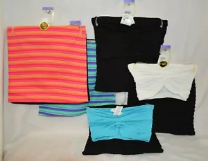 U PICK 2 PACKS Junior Women ONE SIZE Juniors Acrylic Top Summer TUBE Tops - Picture 1 of 8