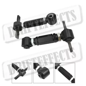 Black Adjustable Rear Steel Camber Arms Kit Set For Acura Integra DA/DB 1990-93 - Picture 1 of 2