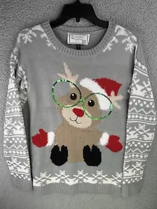 Maglione Brutto Natale Bambino Renna Grigio Media Stampa Nordica Vedi Descrizione - Foto 1 di 11