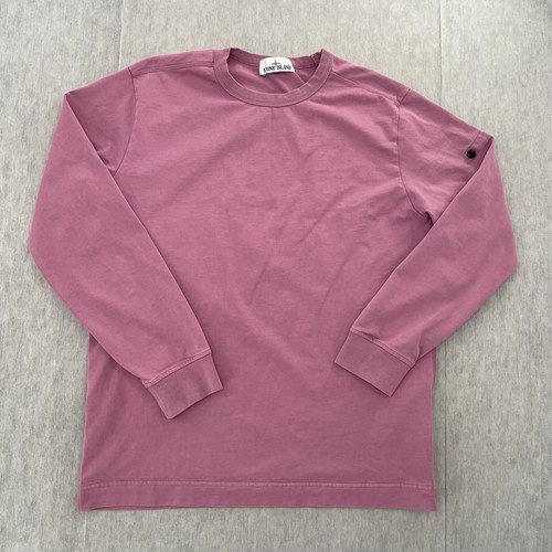 Felpa Stone Island adulto grande rosa polvere girocollo manica lunga logo uomo L