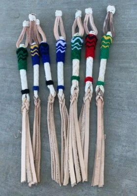 12" Keychain Style Horse Quirt, Cuarta Charra Estilo Llavero Cuartita de Cuero