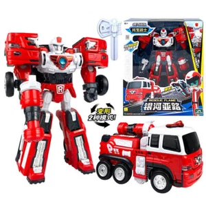 9.5" Tobot V Galaxy Rescue Flame Detectives Figure Boys Toy Fire Truck Robot - Picture 1 of 10