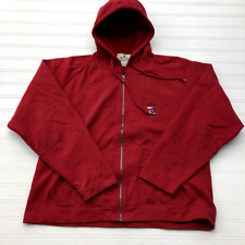 Vintage Antigua Red Embroidered Kansas Jayhawks Full Zip Jacket Adult Size XL