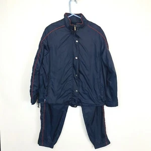 VTG Ralph Lauren Nylon 2 PC Track Suit MED Windbreaker & SMALL Pants Navy Blue - Picture 1 of 10