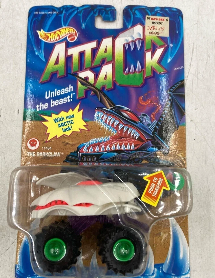 1992 Hot Wheels Attack Pack Darkclaw 11464 RARE HTF Unleash Beast 90s
