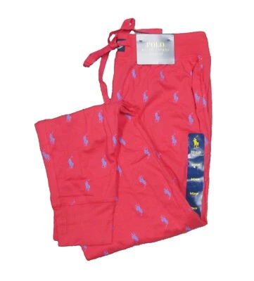 Polo Ralph Lauren Men's Pinkish Red Coral All Over Pony Jersey Sleep Jogger Pant - Image 1 of 2