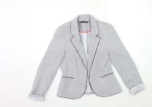Atmosphere Womens Blue Striped Cotton BlendBlazer Size 8 - Picture 1 of 12