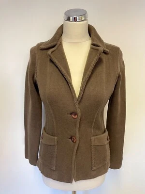 GANT BROWN COTTON  KNIT COLLARED CARDIGAN JACKET SIZE S - Image 1 of 4