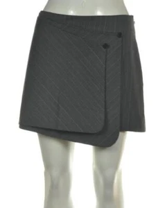 Falda de mujer Wearever talla M gris a rayas mini poliéster por encima de la rodilla - Imagen 1 de 4