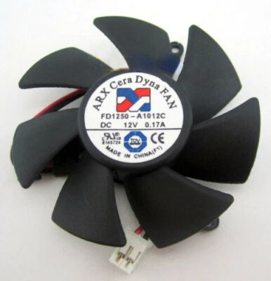 Cooling fan FD1250-A1012C For ARX Cera Dyna 12V 0.17A 2pin 39MM Black/White - Image 1 of 4