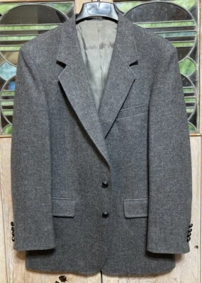 Blazer Hombre 42R Vintage Lana Oakton Limited Gris Espiga 2 Botones Foto 1 de 4