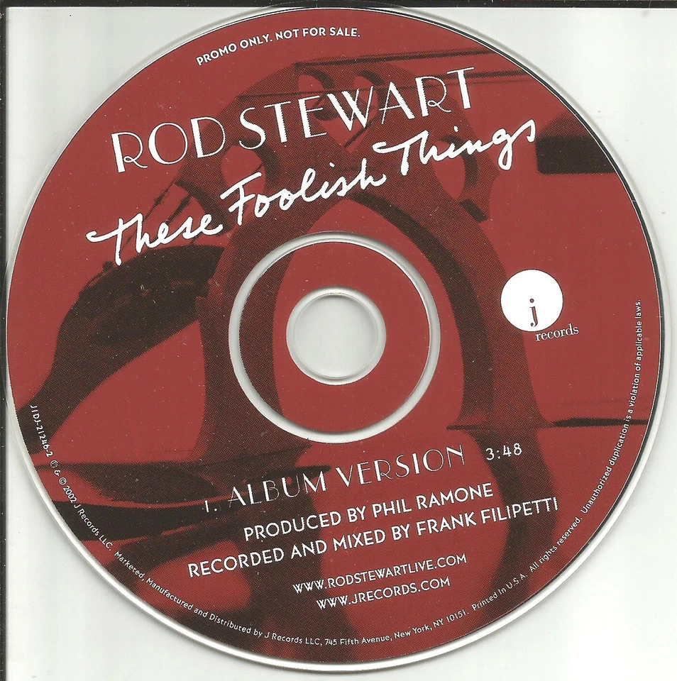 ROD STEWART These Foolish Things ULTRA RARE 2002 USA PROMO DJ CD single MINT   Foto 1 de 1