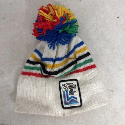 XIII Juegos Olímpicos de Invierno Lake Placid 1980 Gorro Pompom Sombrero de Esquí De Colección Foto 1 de 2