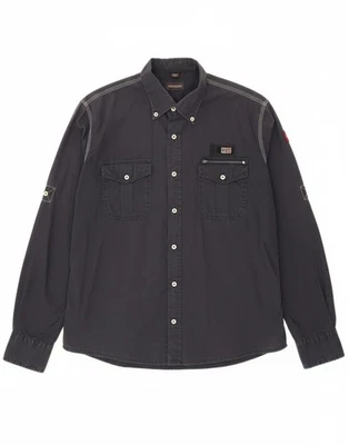 Camisa NAPAPIJRI Para Hombre XL Azul Marino Algodón AA09 Foto 1 de 4