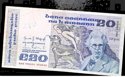 IRELAND BANKNOTE- 1983 - 10 Pounds- VF- front marks  - PICK#73b - Image 1 of 2